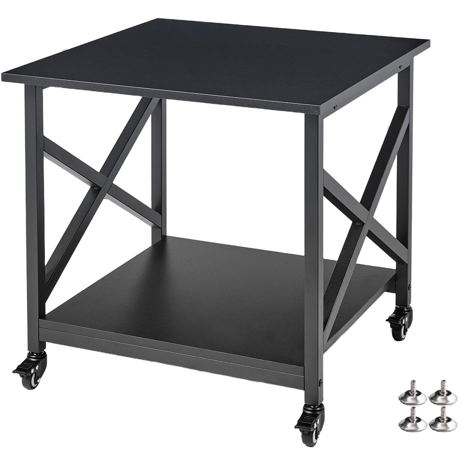 Fannova 2 Tier Large Printer Stand, 23.6 x 23.6 x 22.6 Inches Square Printer ...