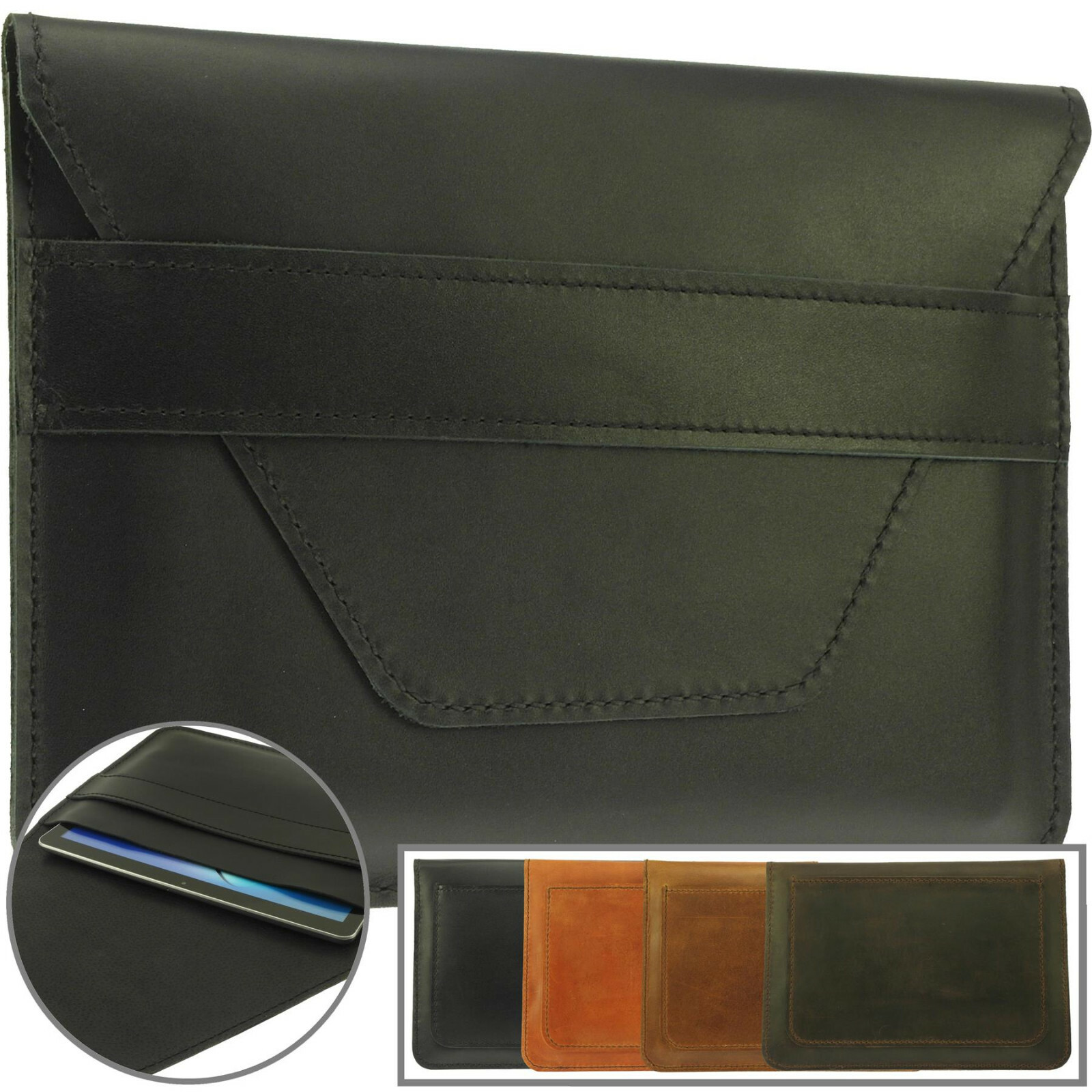 CRAFT'S CASE FOR TABLET HAND-SEWN OF COWHIDE DURABLE COVER FOR APPLE iPad