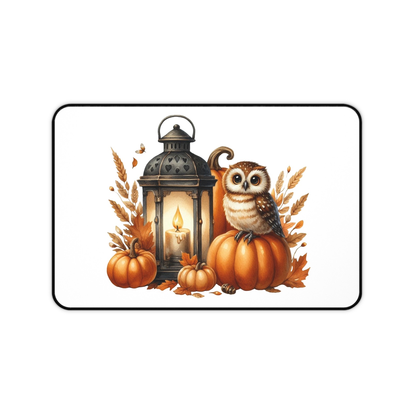 Cute Owl Desk Mat AOP Autumn Owl Fall Bird Witchy Mouse Pad