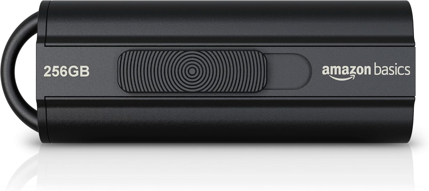 Amazon Basics LS21USB256G1 Ultra Fast USB Flash Drive Black 256GB Lightweight