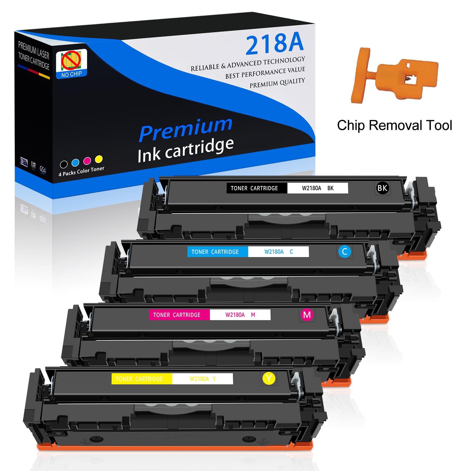 4PK BMCY 218A Toner Cartridge for HP W2180A Color MFP 3301fdw 3301cdw 3301sdw