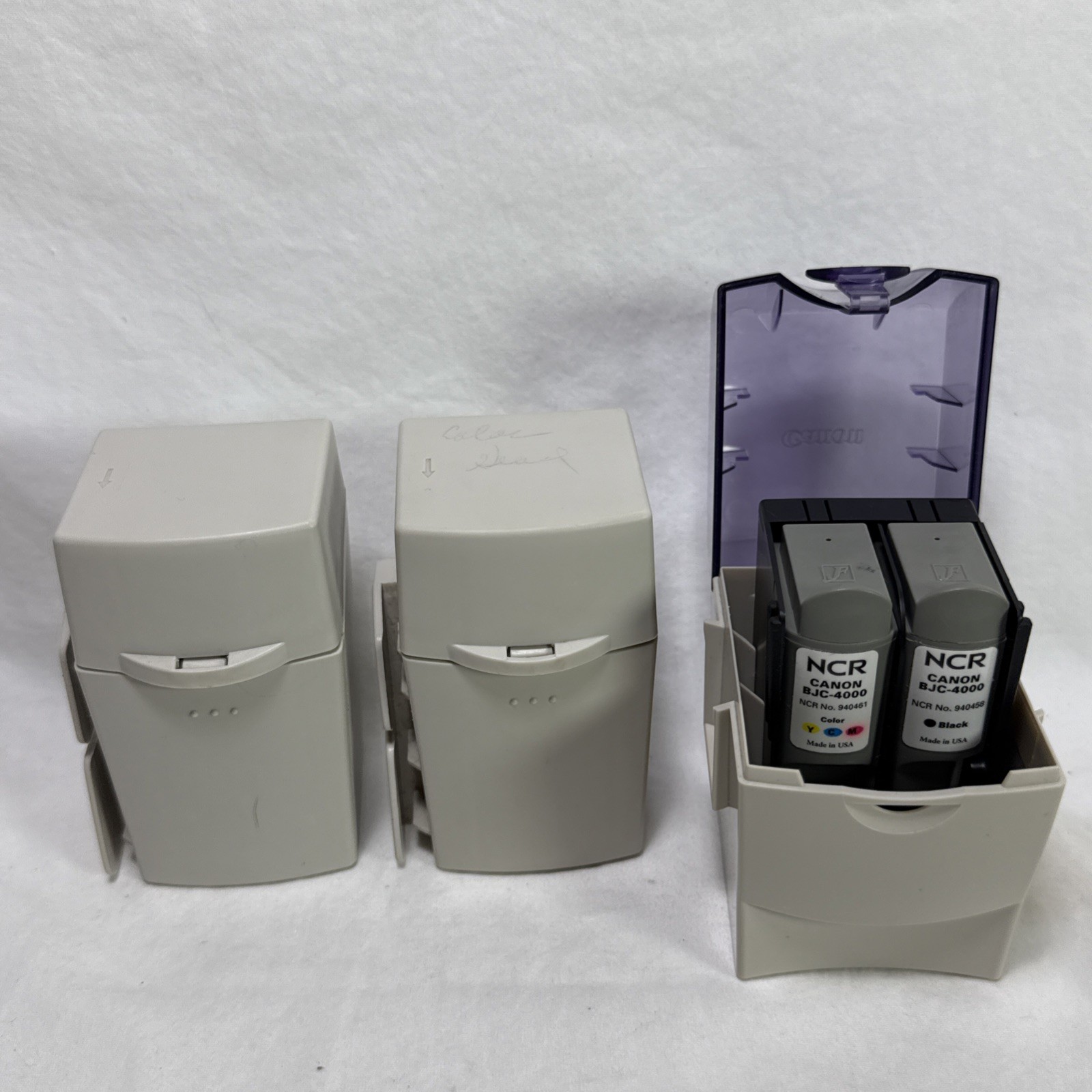 Canon BC-21 Print Head RARE Canon Bubble Jet + Ink Cartridge Storage Cases 