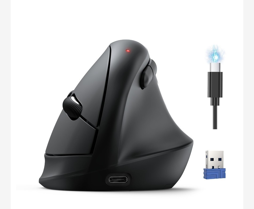 TECKNET Ergonomic Mouse, Wireless Bluetooth Vertical Mouse (BT5.3/3.0 & 2.4G)