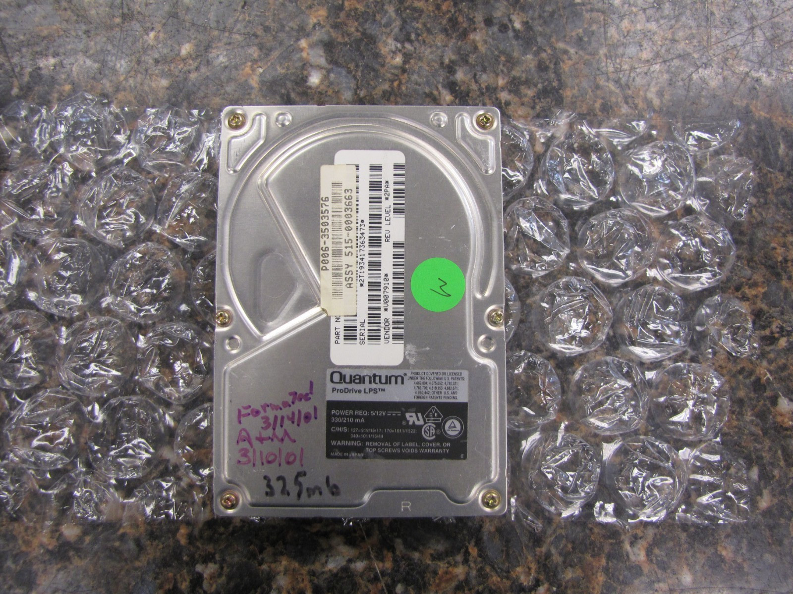 340MB Quantum LPS 340S RR34S412 3.5 SCSI RARE HTF Hard Disk Drive TESTED -NM20