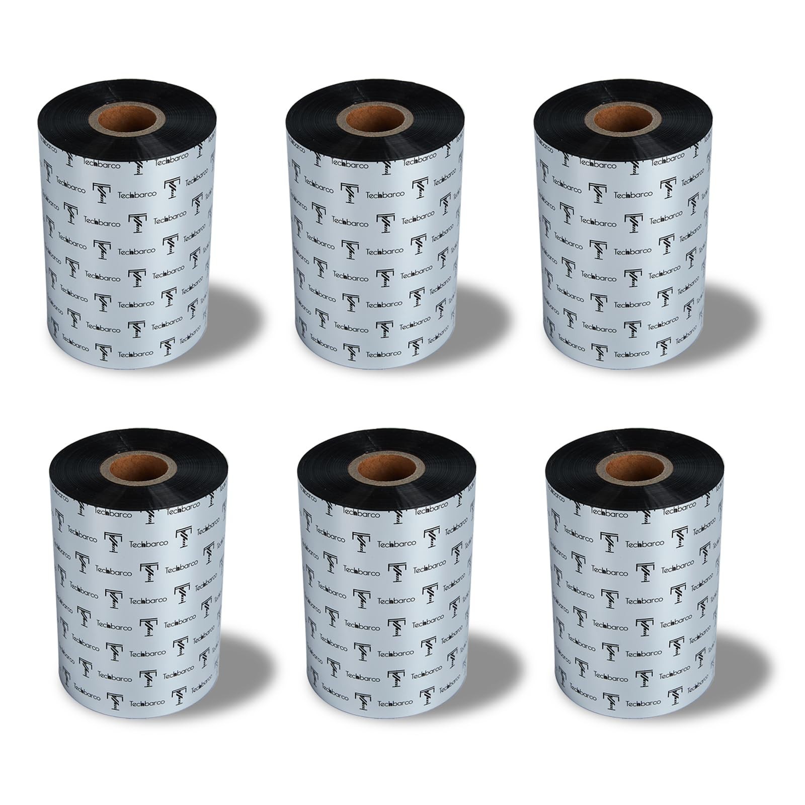 Techbarco 4 Pack 4.33" x 1476' Wax Thermal Transfer Ribbon 110mm
