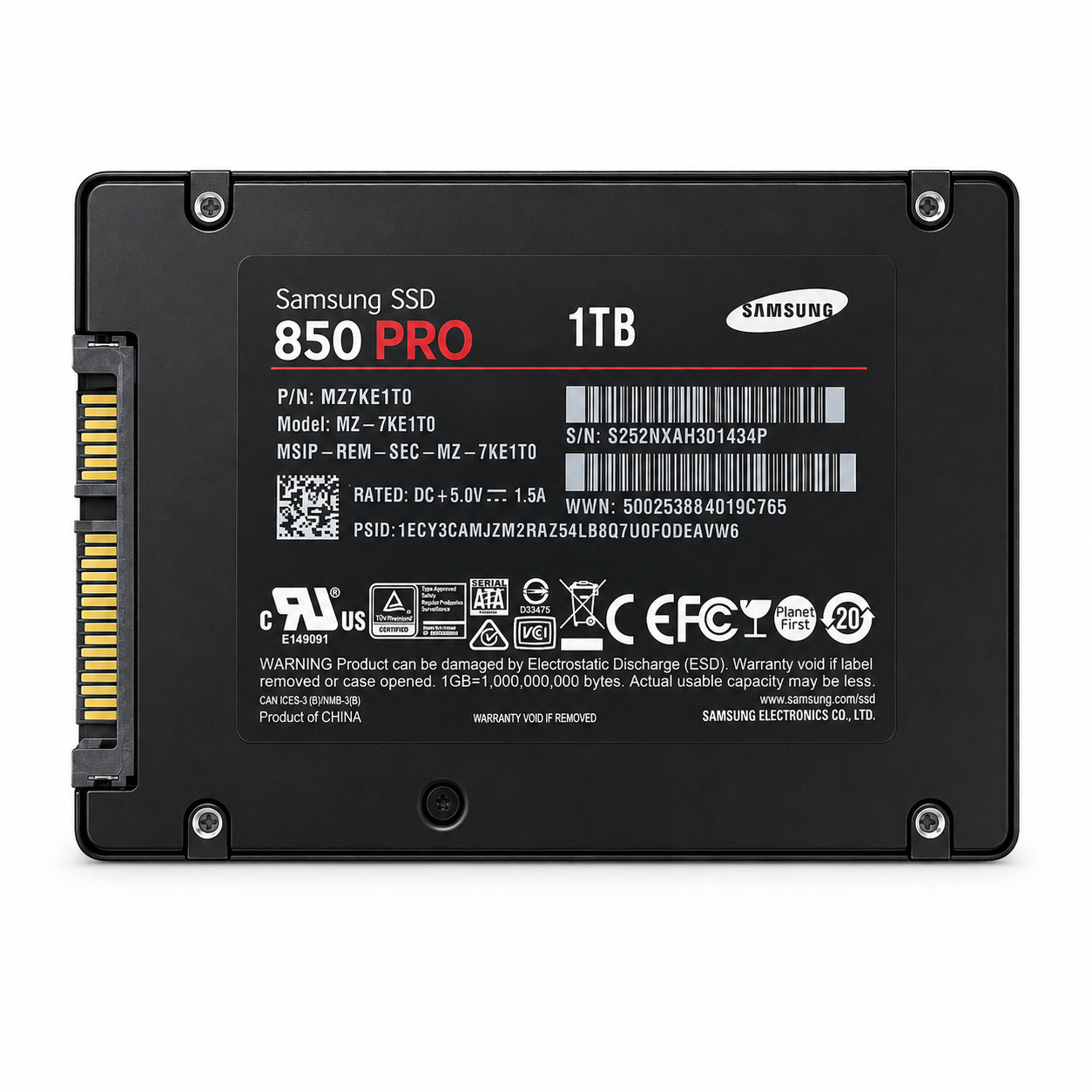 Samsung 850 PRO 1TB SATA SSD Solid State Drive 95+% Health, High Life