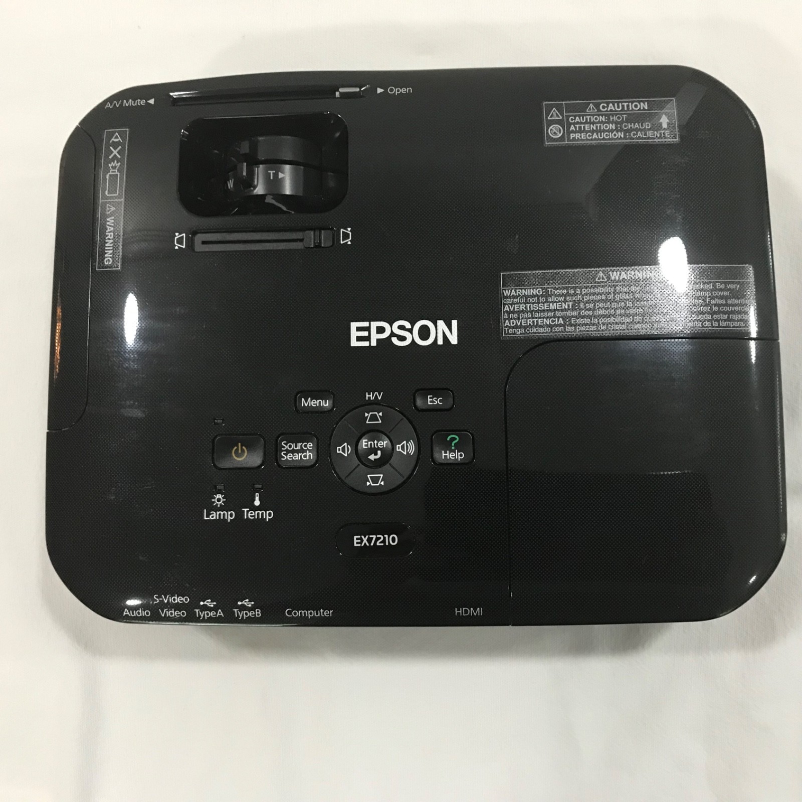 Epson H428A EX7210 Projector with Remote & Accessories  232 bulb hours
