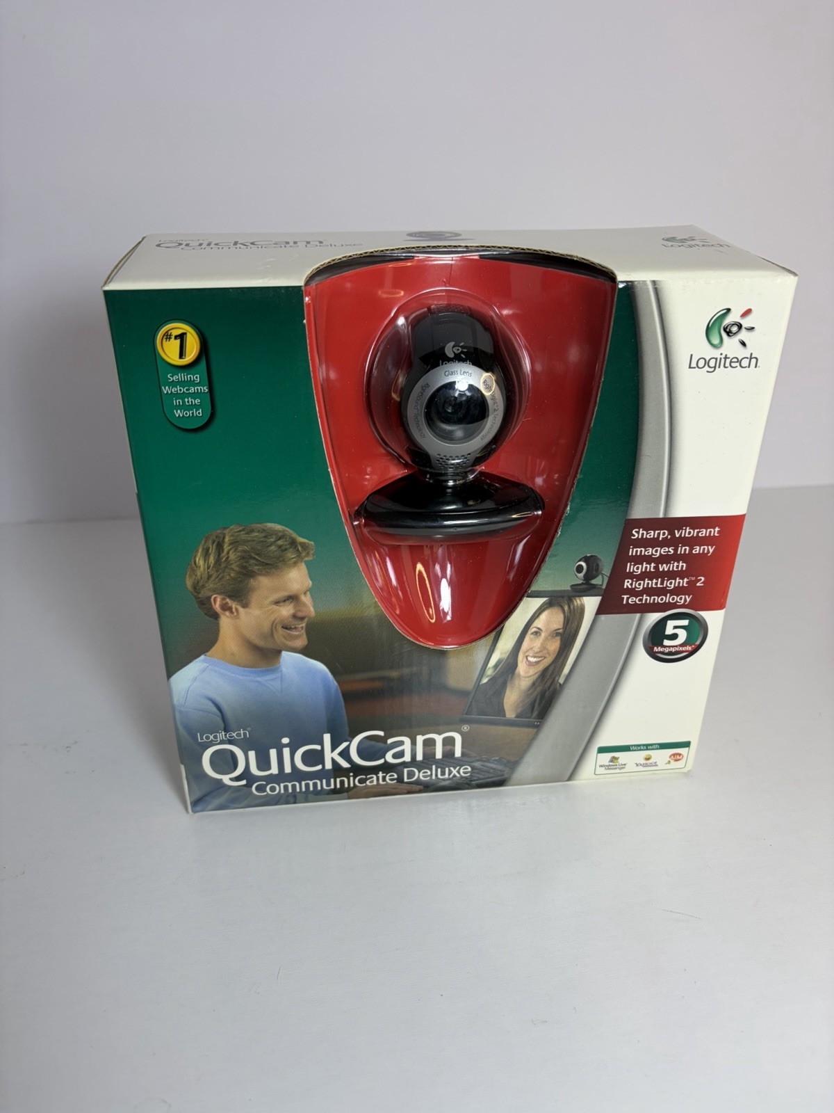 Logitech QuickCam Communicate Deluxe Webcam RightLight 2 Built-in Mic NIB Sealed