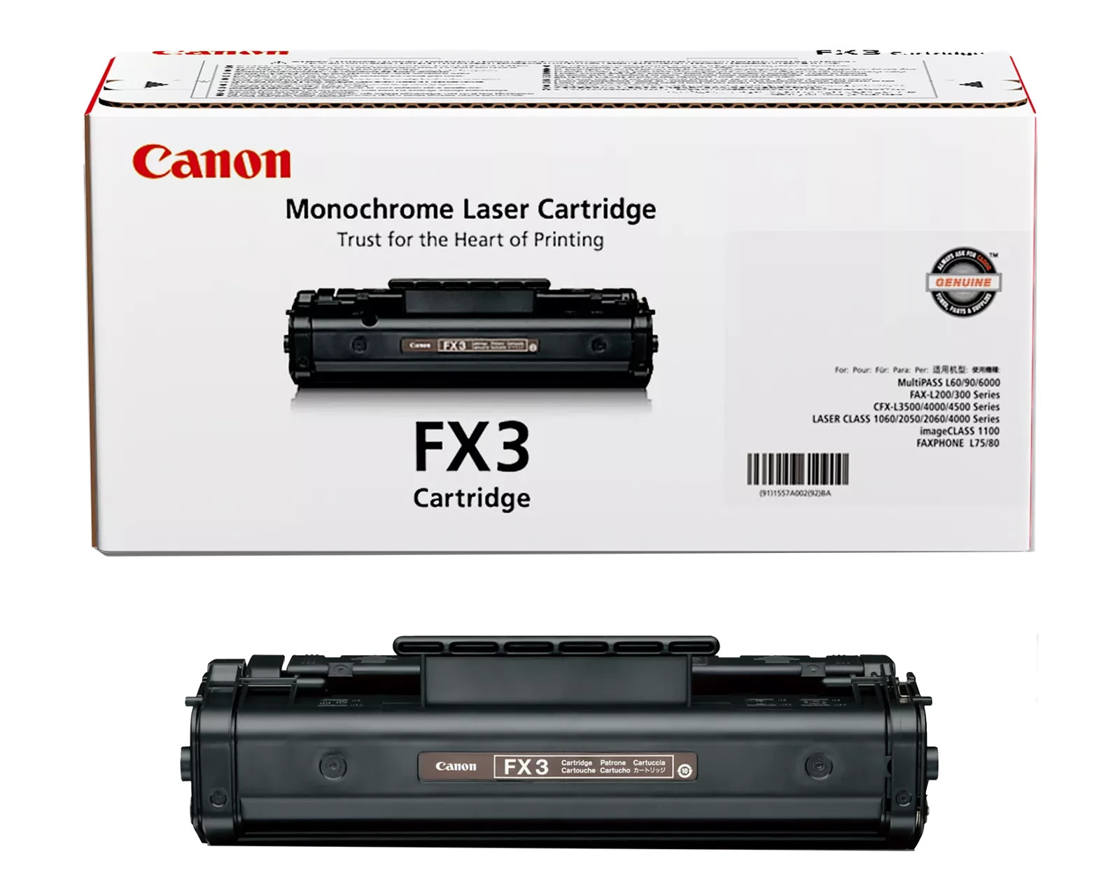 GENUINE Canon FX3 BLACK Laser Toner Cartridge - BRAND NEW SEALED