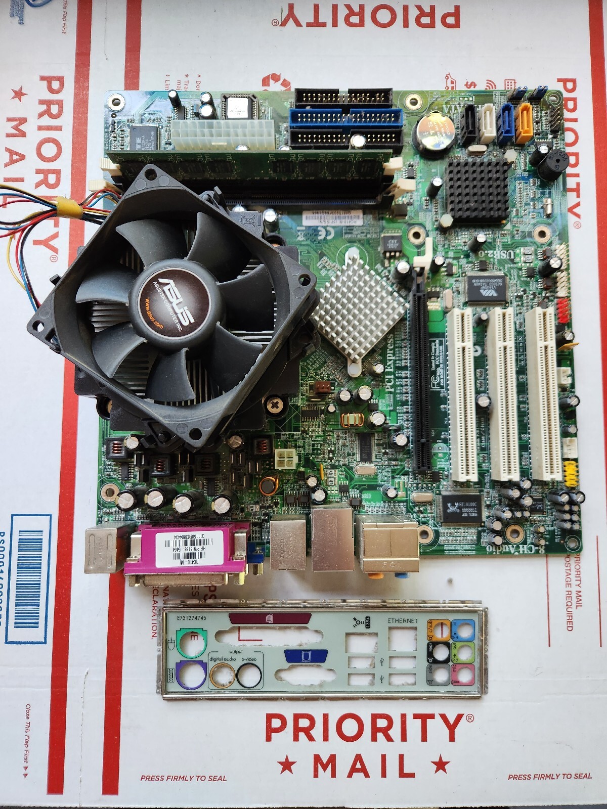 ECS(HP Asterope3)RC410-M Motherboard Combo(Intel Pentium D @ 2.8GHz CPU,1GB Ram)