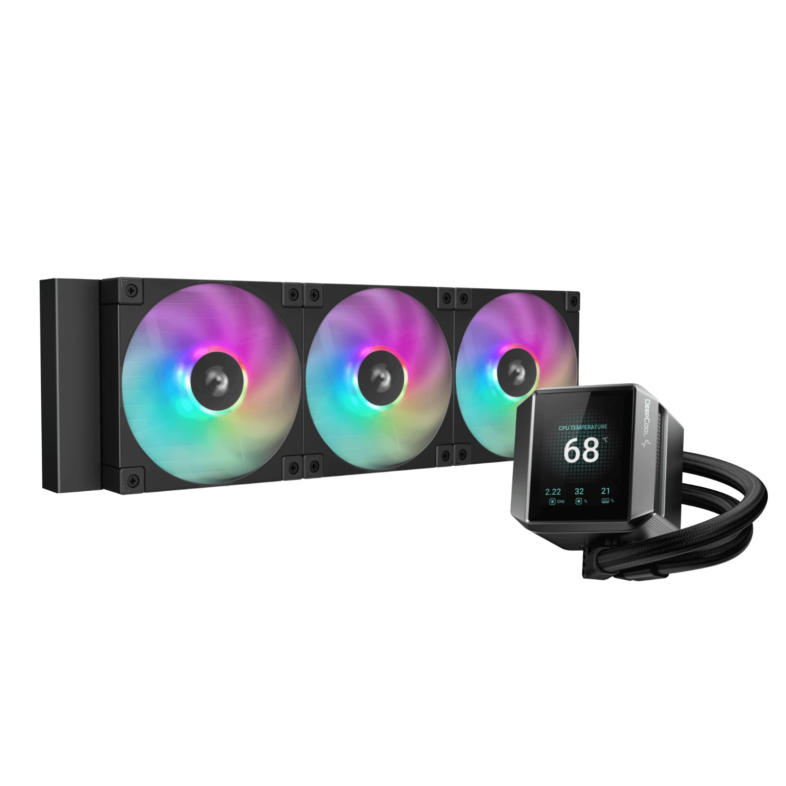DeepCool MYSTIQUE 360 ARGB AIO LCD Liquid CPU Cooler R-LX750-BKADSNC-G-1