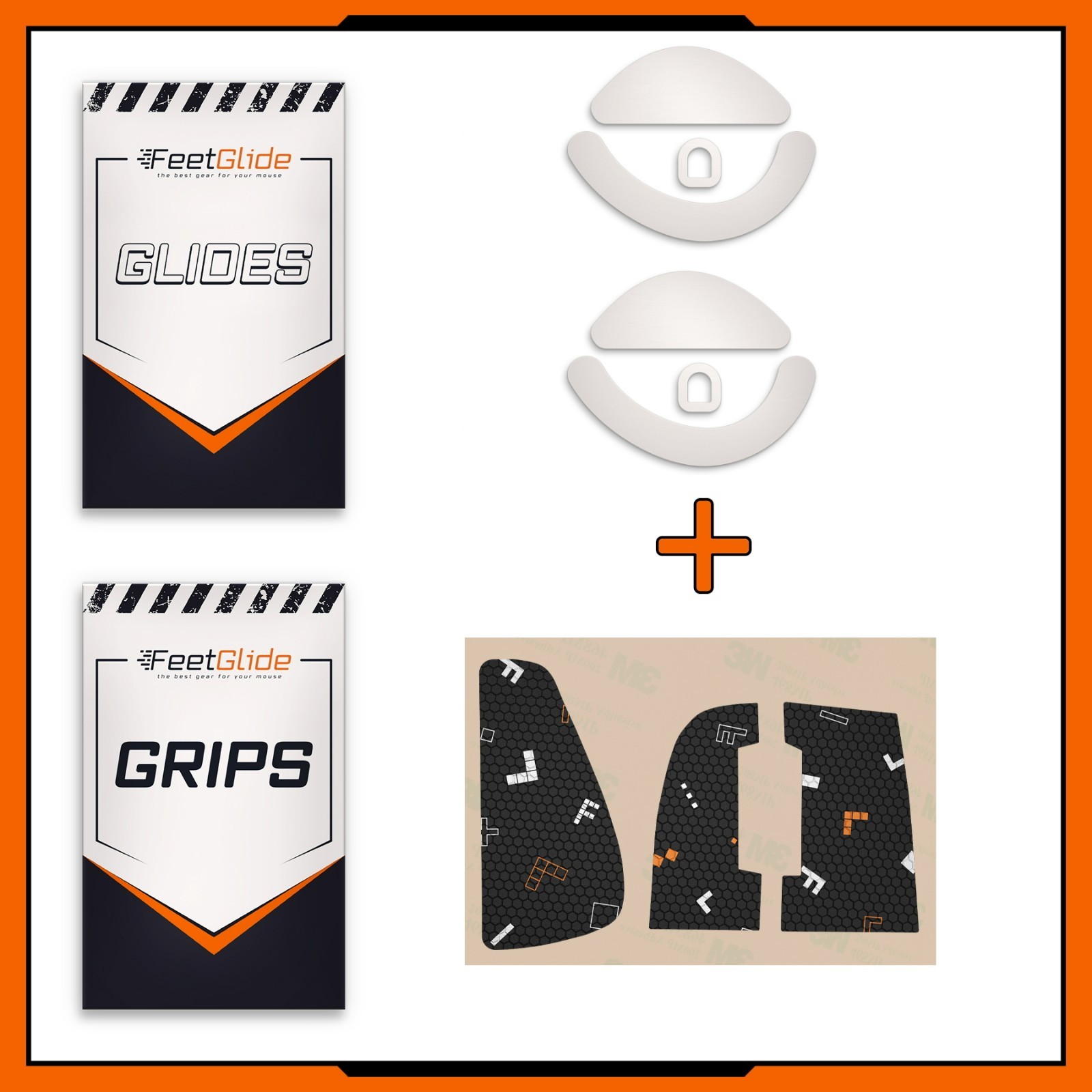 FeetGlide Mouse Feet & Grip Tape Bundle for Razer Pro Click V2 Vertical Edition