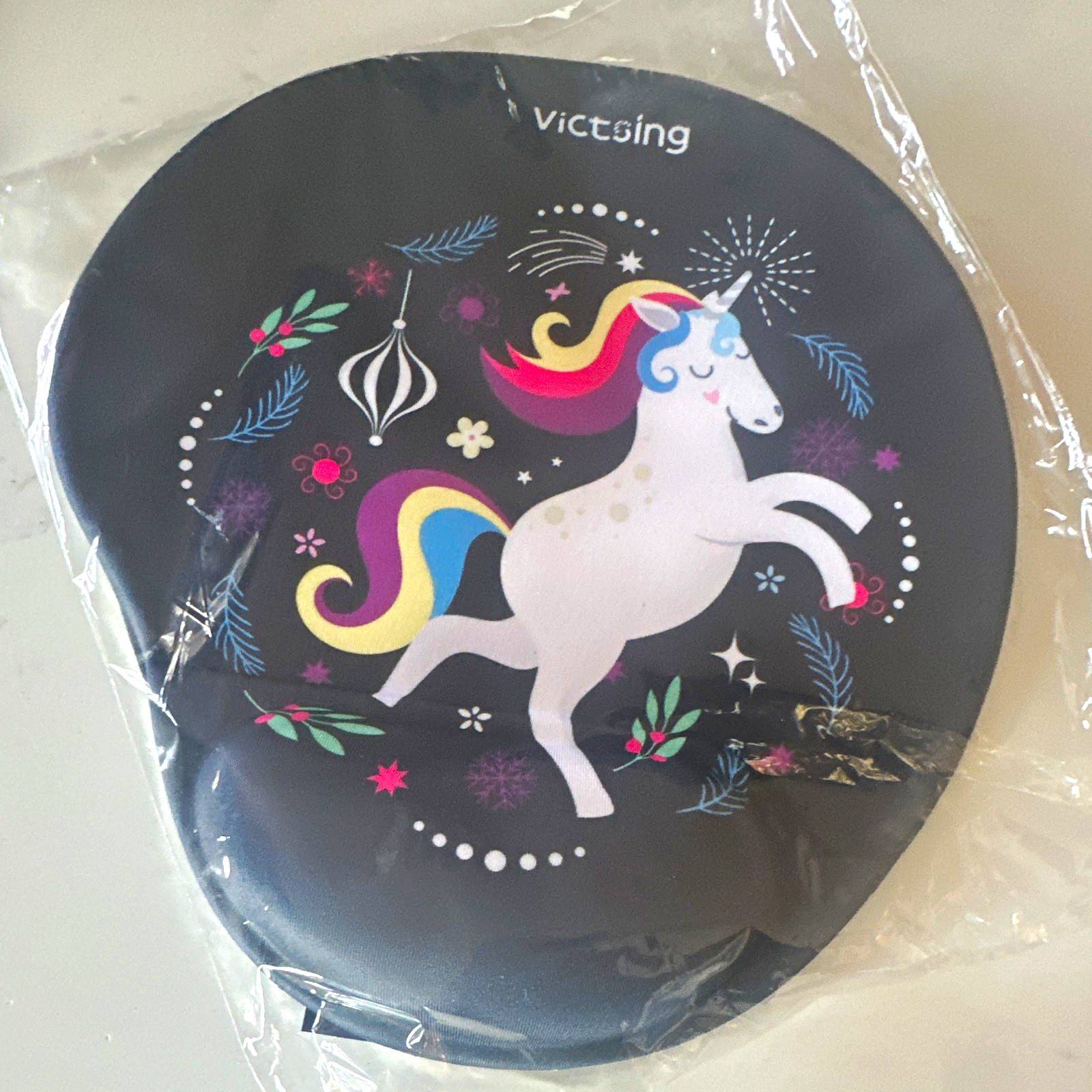 VicTsing Unicorn Mouse Pad Non-Slip Black Multicolor VTPC054AC