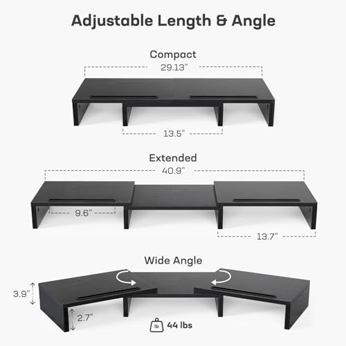 LORYERGO DUAL MONITOR STAND FOR DESK, MONITOR STAND WITH 2 SLOTS FOR -  VINTAGE