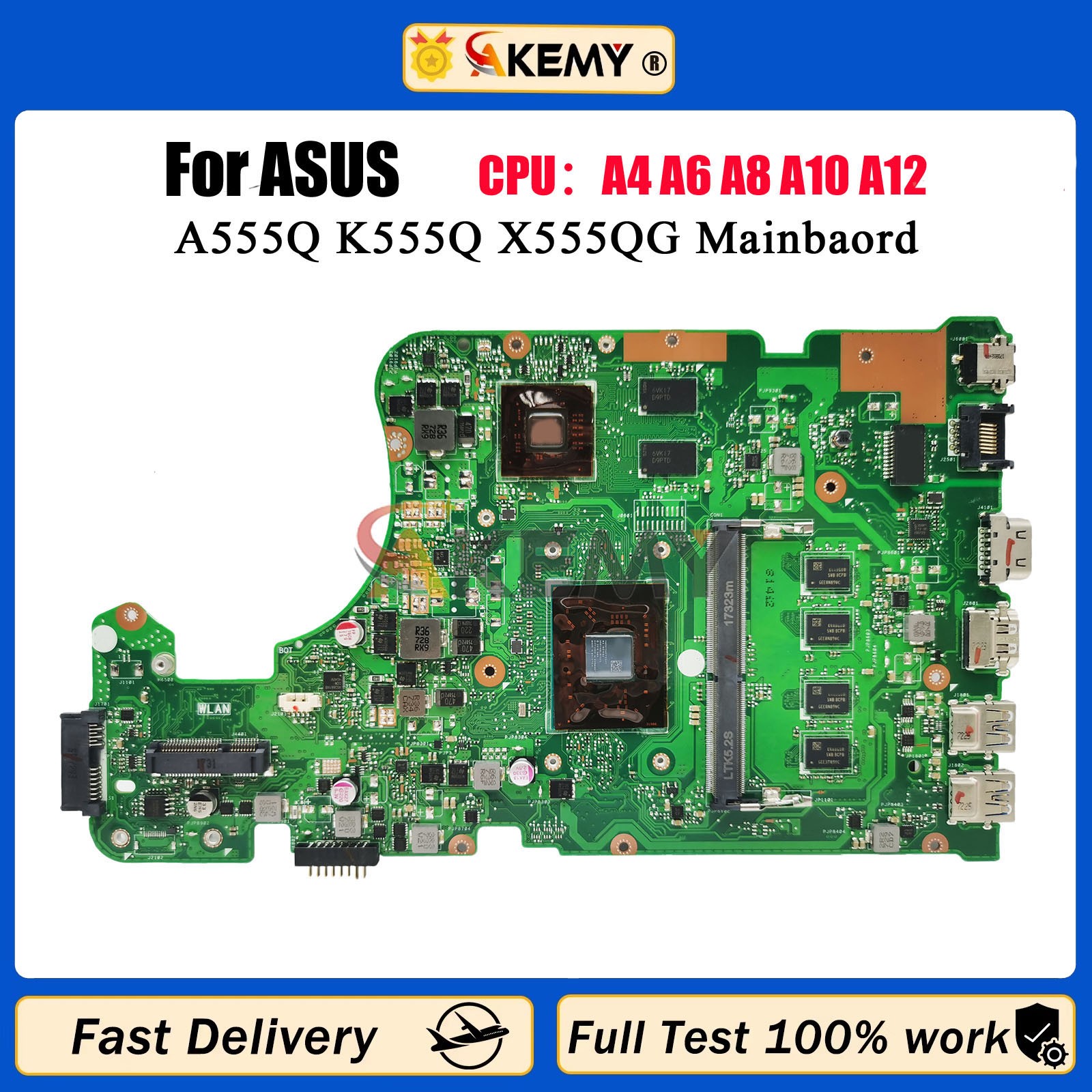 X555QG Mainboard For ASUS VivoBook X555QG X555BP K555Q A555Q W/ Celeron CPU