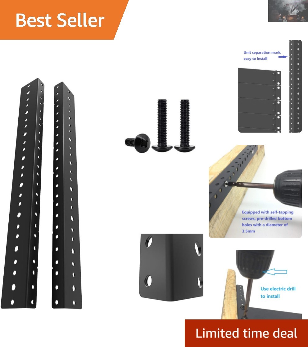 Portable 8U Rack Rails Set - Effortless Installation for Home and Office Servers