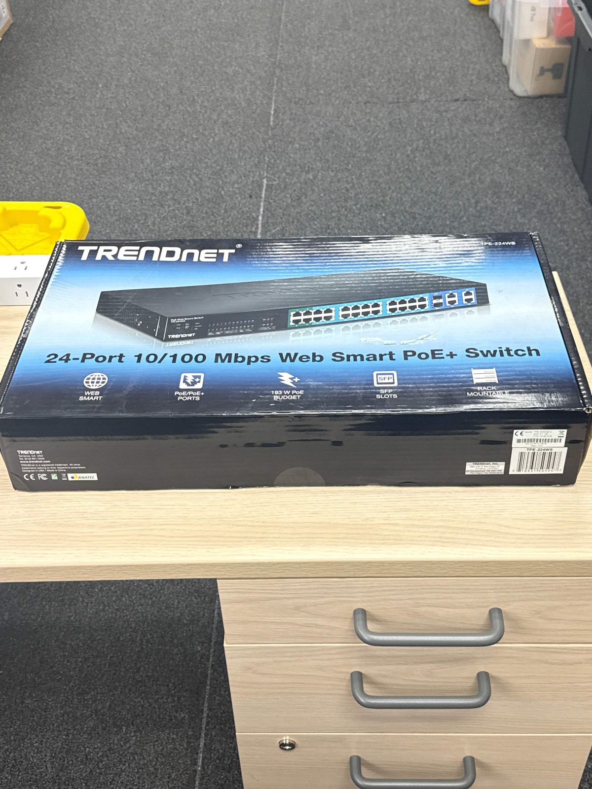 TRENDnet TPE-224WS 24-Port 10/100Mbps Web Smart PoE Switch - Open Box