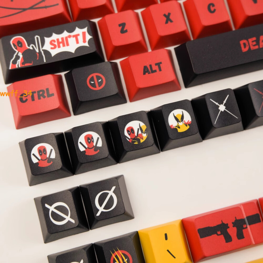 Deadpool & Wolverine Keycap Button PBT Cherry MX 142 Keys Sublimation For Keypad