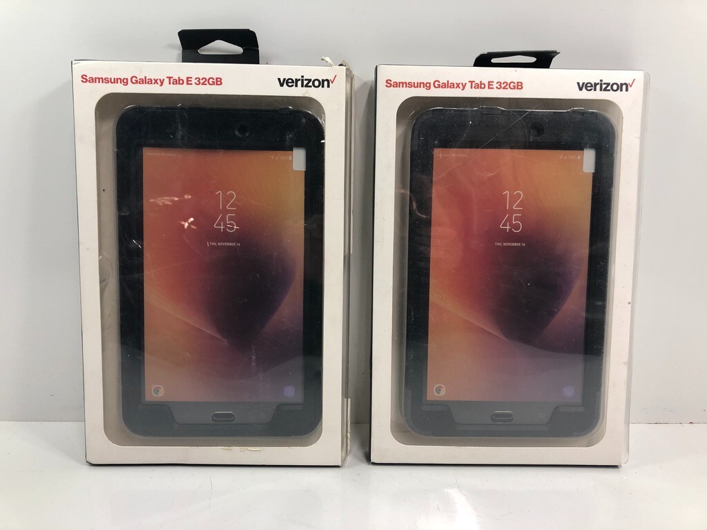 Lot of 2 Verizon Rugged Impact Absorbing Protection Case Samsung Galaxy Tab E 8"