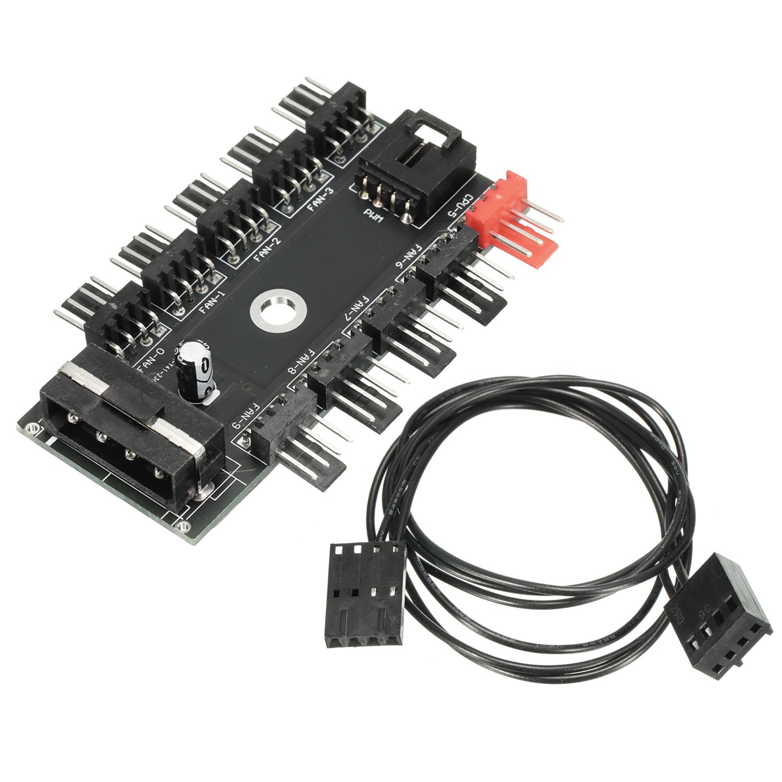 PWM Driver Module 3Pin 4Pin Cooling Fan Hub IDE Port 10Way Fan Adapter Card