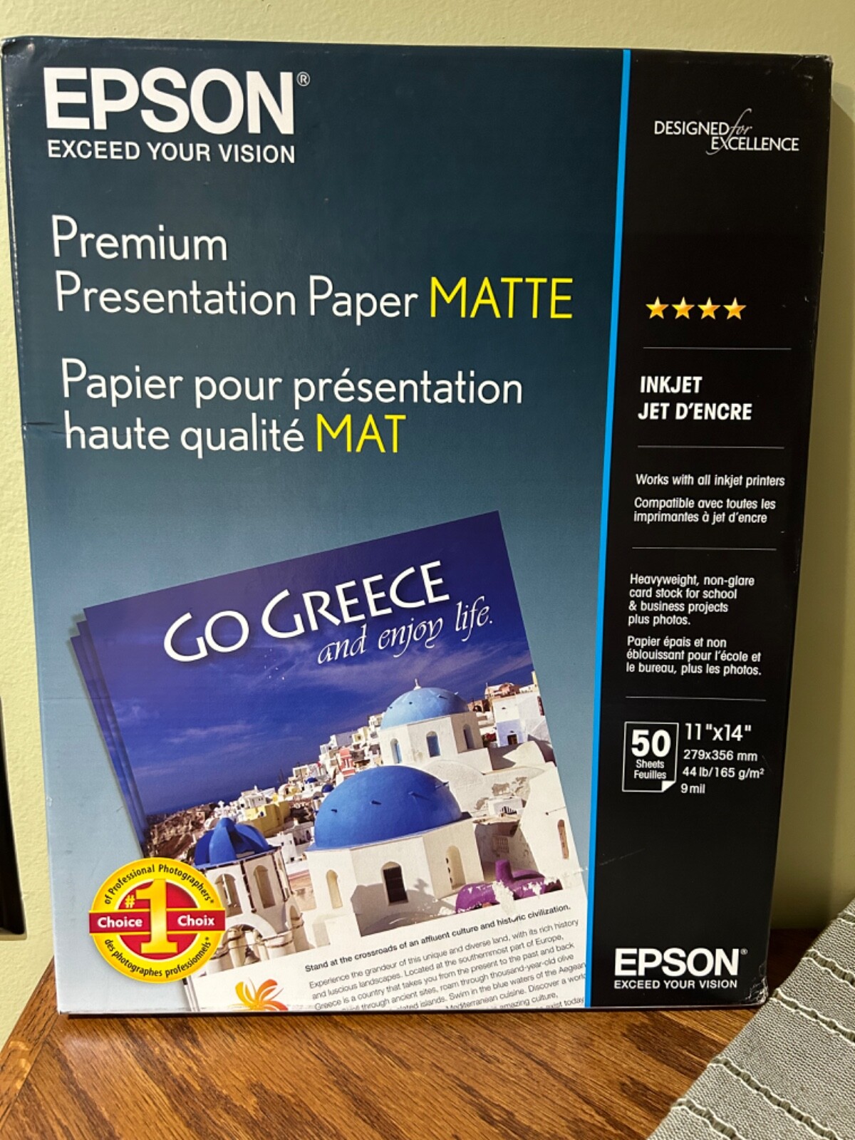Epson - S041468 - Premium Matte Presentation Paper, 44 lbs., 11 x 14, 50 Sheets