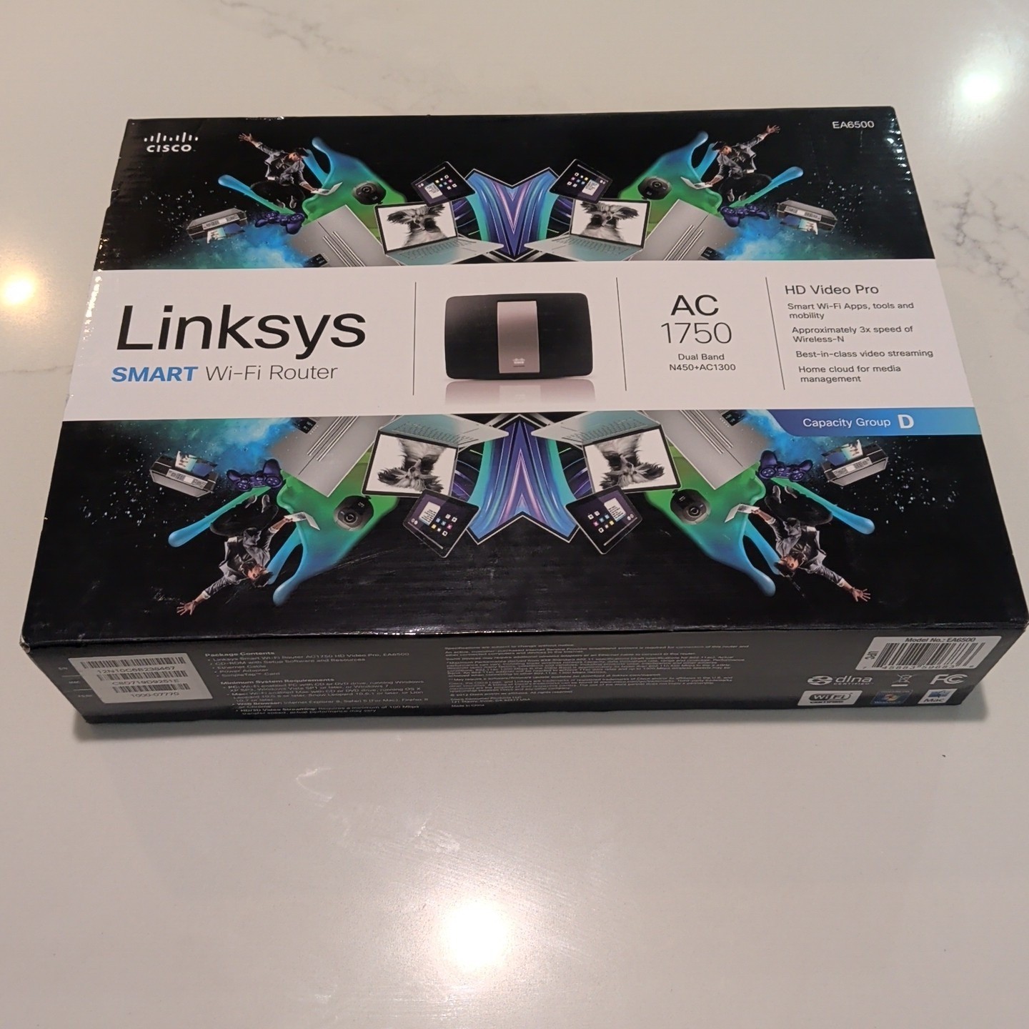Cisco Linksys EA6500 Smart Wi-Fi Router Black Dual-Band Gigabit 4 x LAN Ports