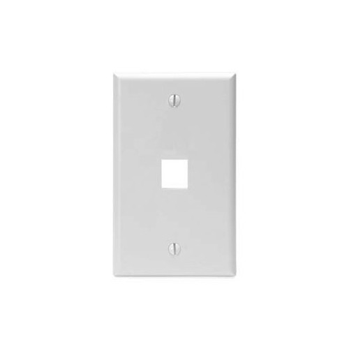 Leviton 41080-1WP, NEMA, White, 1-Gang, 1-Port, Multi-Media Wallplate, 1pc