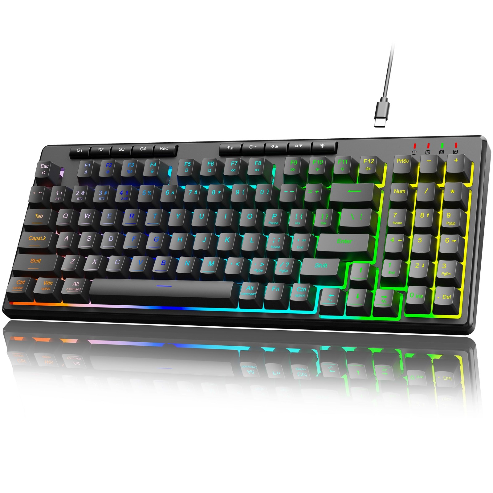 K517 Pro Wired Gaming Keyboard, RGB Backlit, Mechanical Feel 94 Keys Computer...