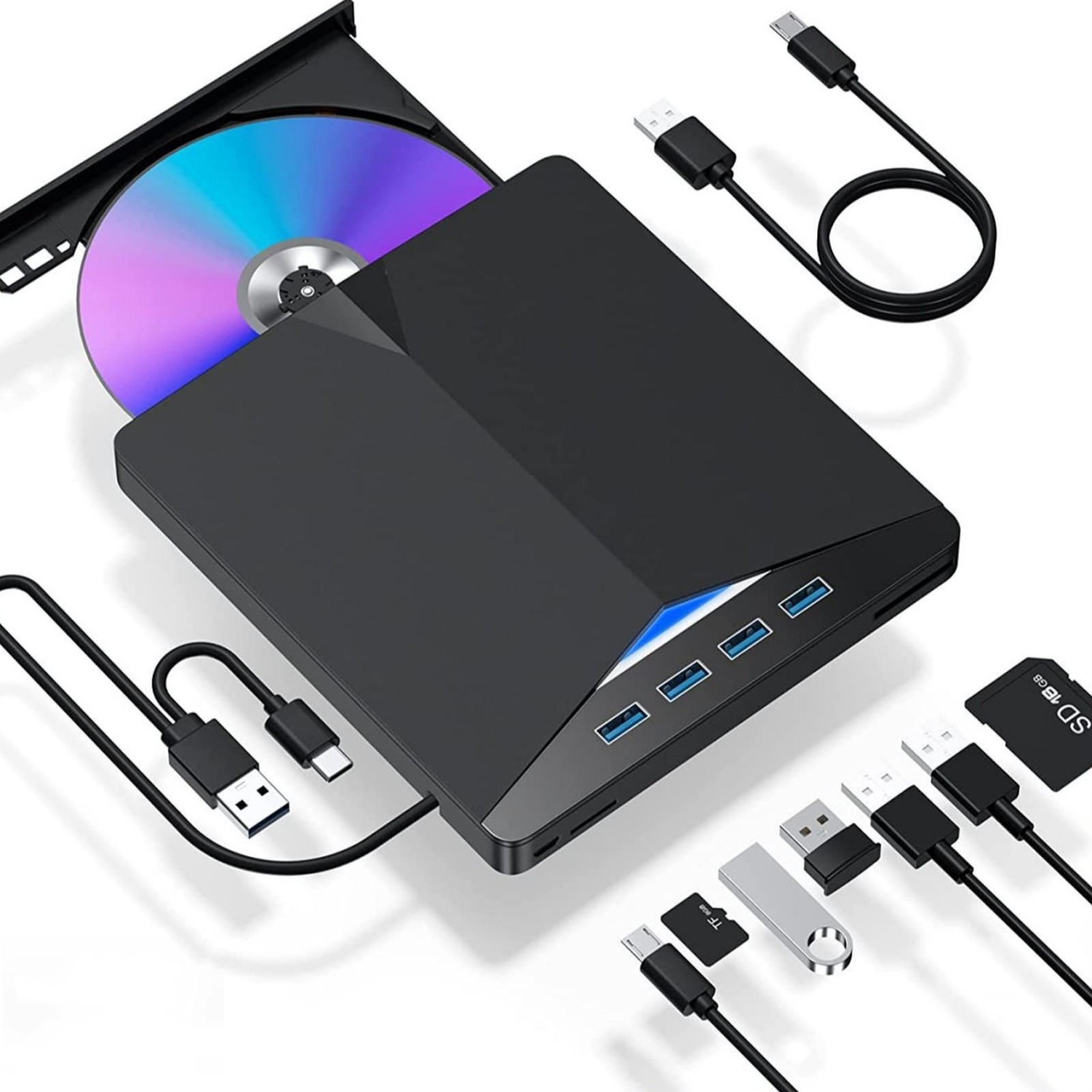 7 IN 1 BD Burner External Drive Blue Ray Burner BD-RW BD DVD RW Disc Writer