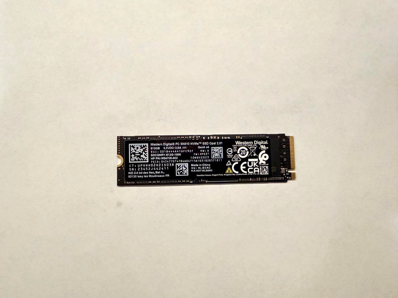 WD PC SN810 SDCQNRY-512G-1006