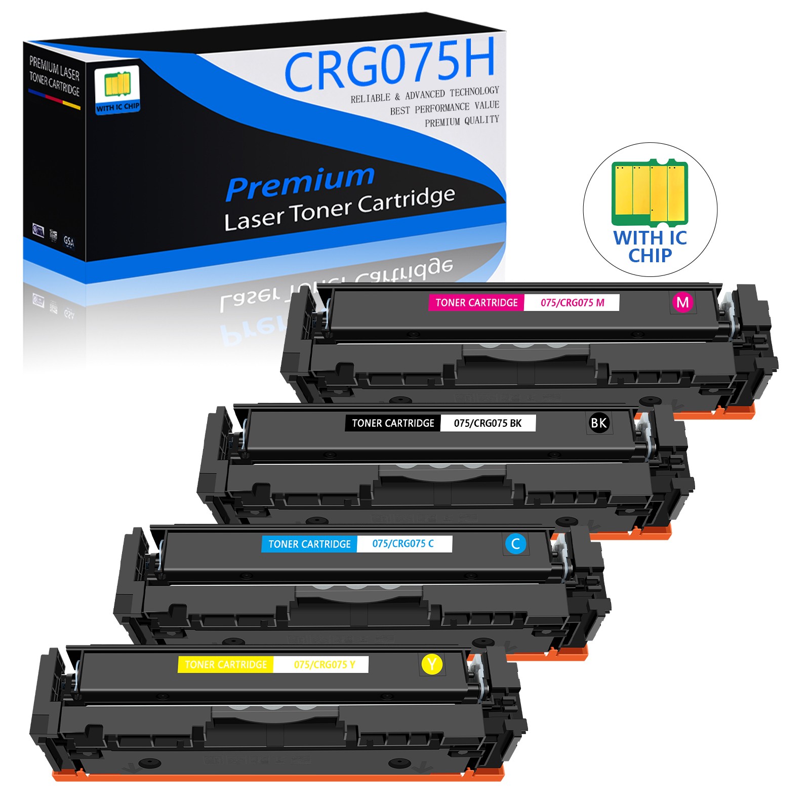 4-Pack 075H High Yield Toner Cartridge Canon 075 CRG-075 LBP640 LBP646Cdw MF660
