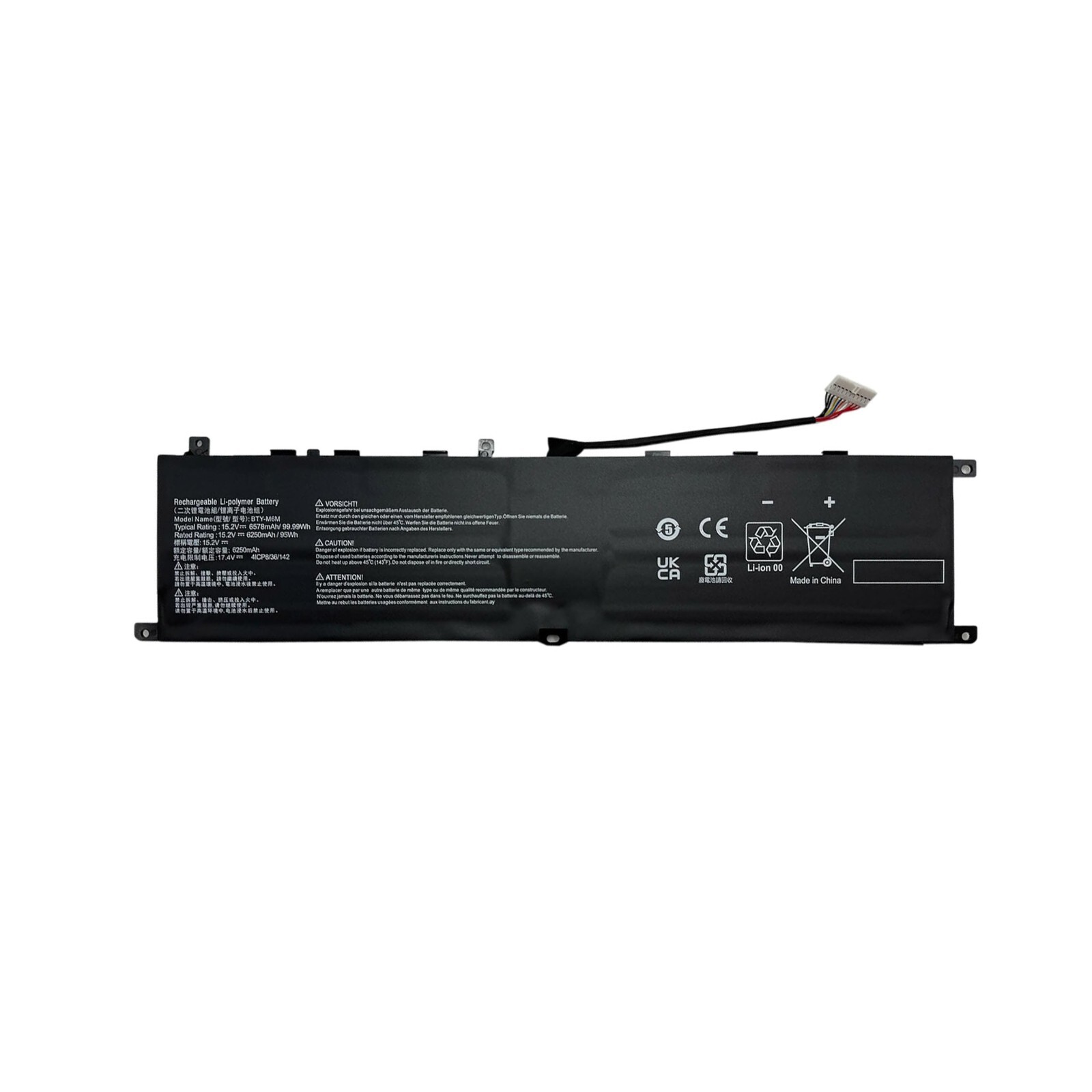 BTY-M6M Battery for MSI Creator 15 A10SD A10SF GS66 Stealth 10SFS 10SGS