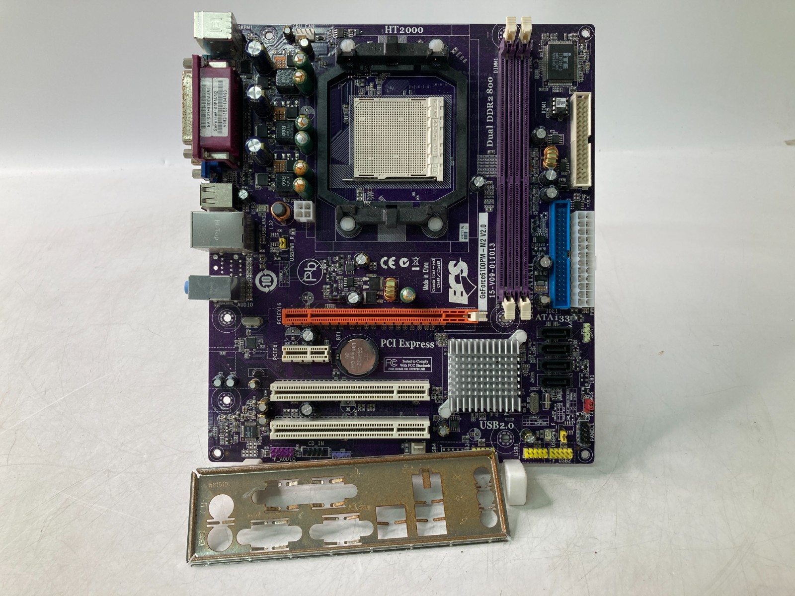 ECS GeForce6100PM-M2 V2.0 Socket AM2 DDR2 NVIDIA Geforce 6150SE Chipset -Parts