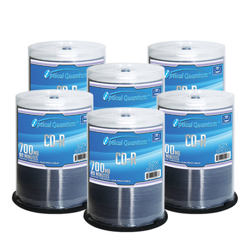 600 Optical Quantum 52x 80 min 700 MB CD-R White Thermal HUB Printable OQCD52WTP