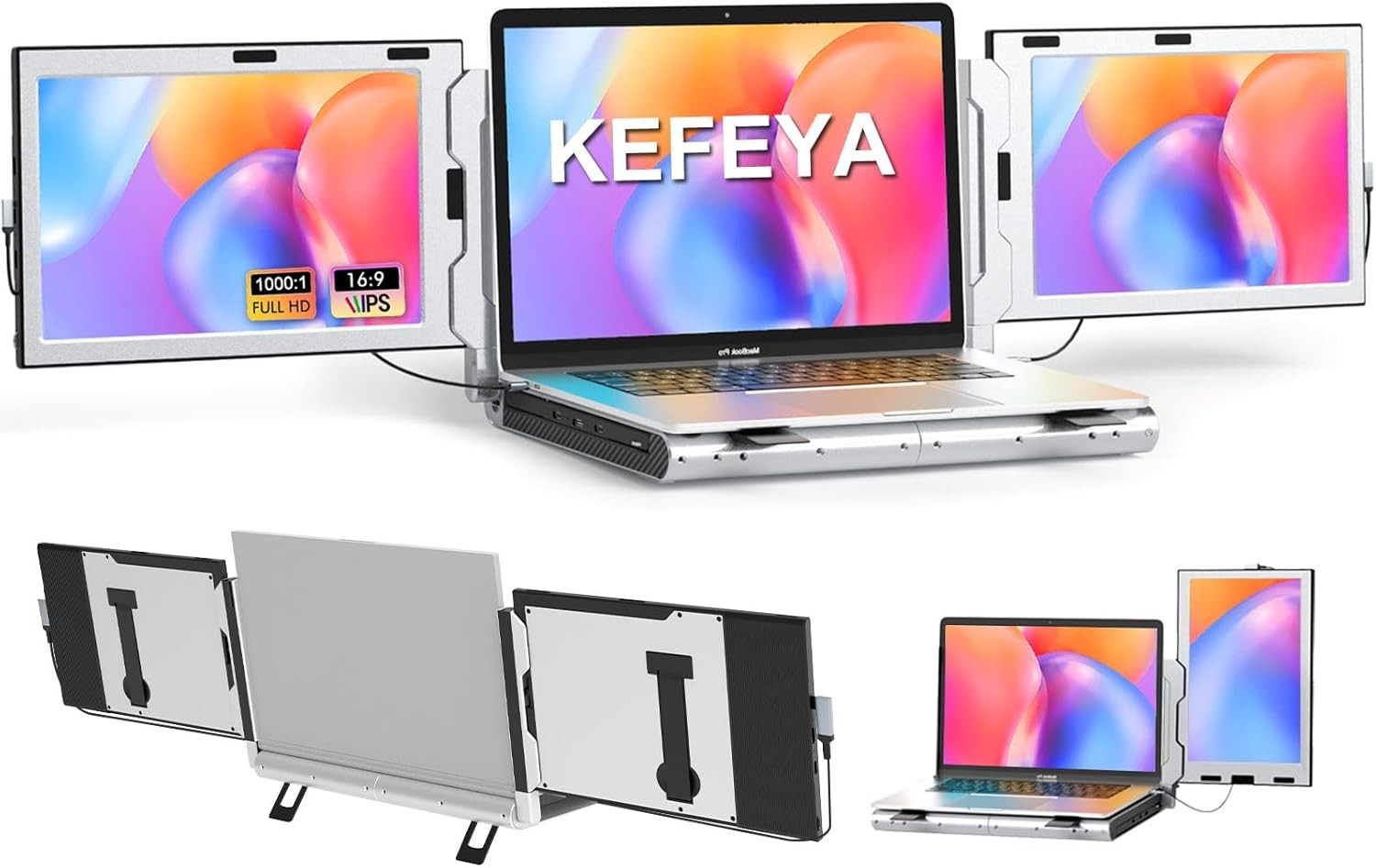 10" FHD Laptop Screen Extender Triple Laptop Portable Monitor HDMI KEFEYA Q2