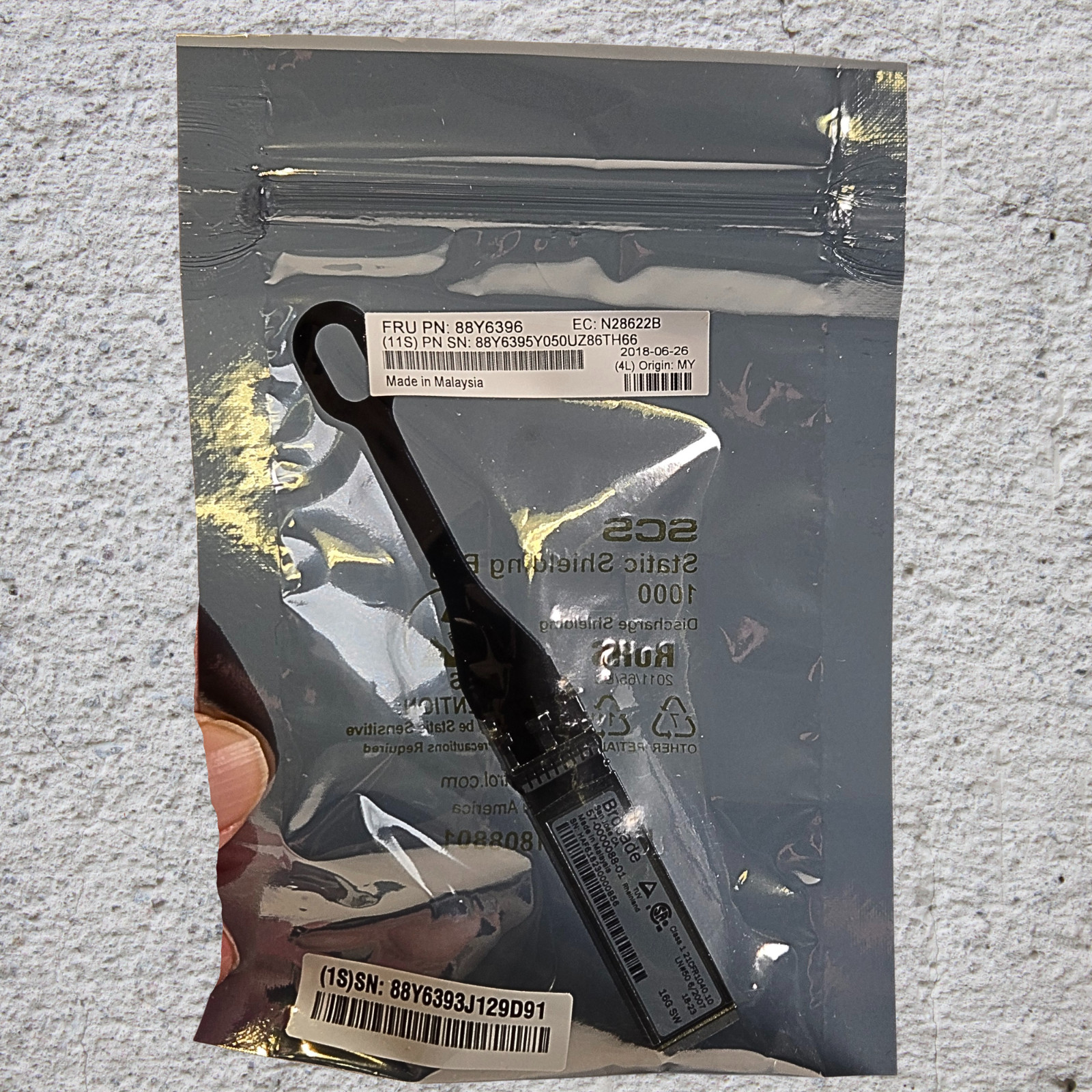 LENOVO Brocade 16GB SFP | Transceiver Module | Mfr. Model No. 88Y6396 New Sealed
