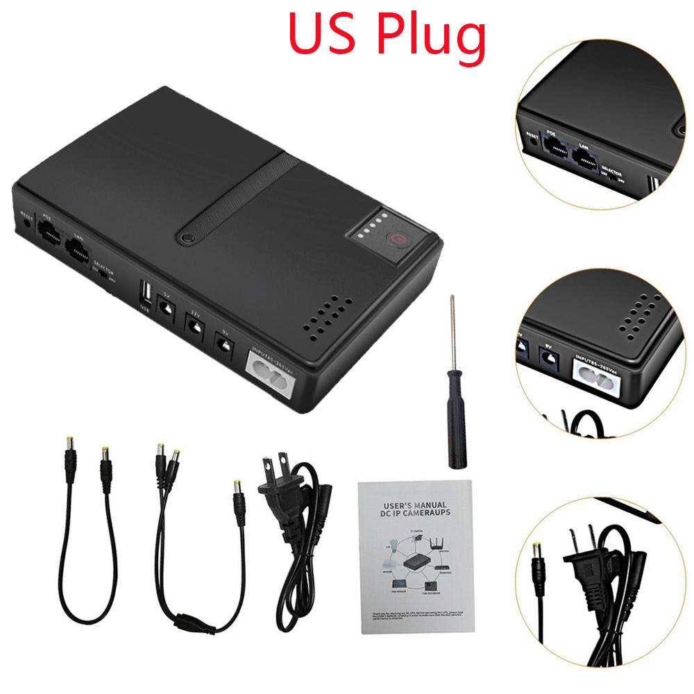 1018L Uninterruptible Power Supply DC Backup UPS Power Router Power Adapter US