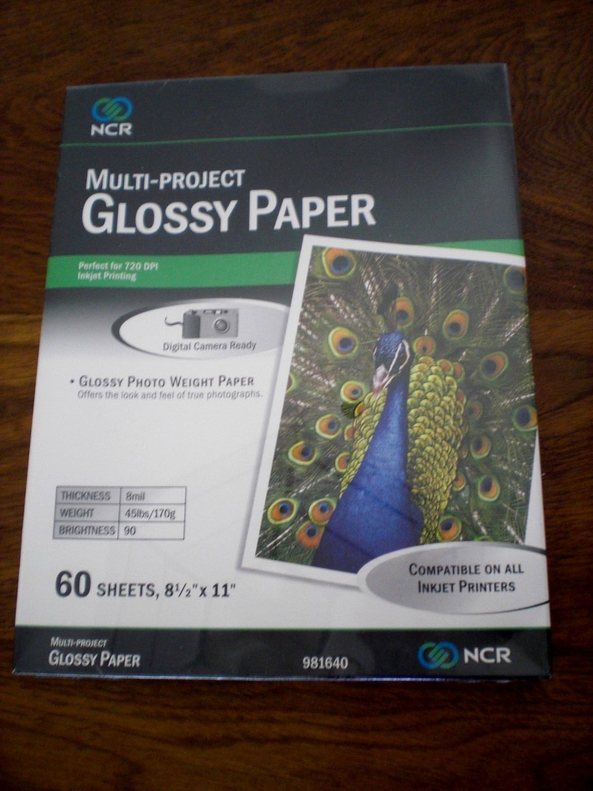 InkJet Print Multi Project Photo Paper 60 Sheets Glossy 8mil, 45lb, 90 bright