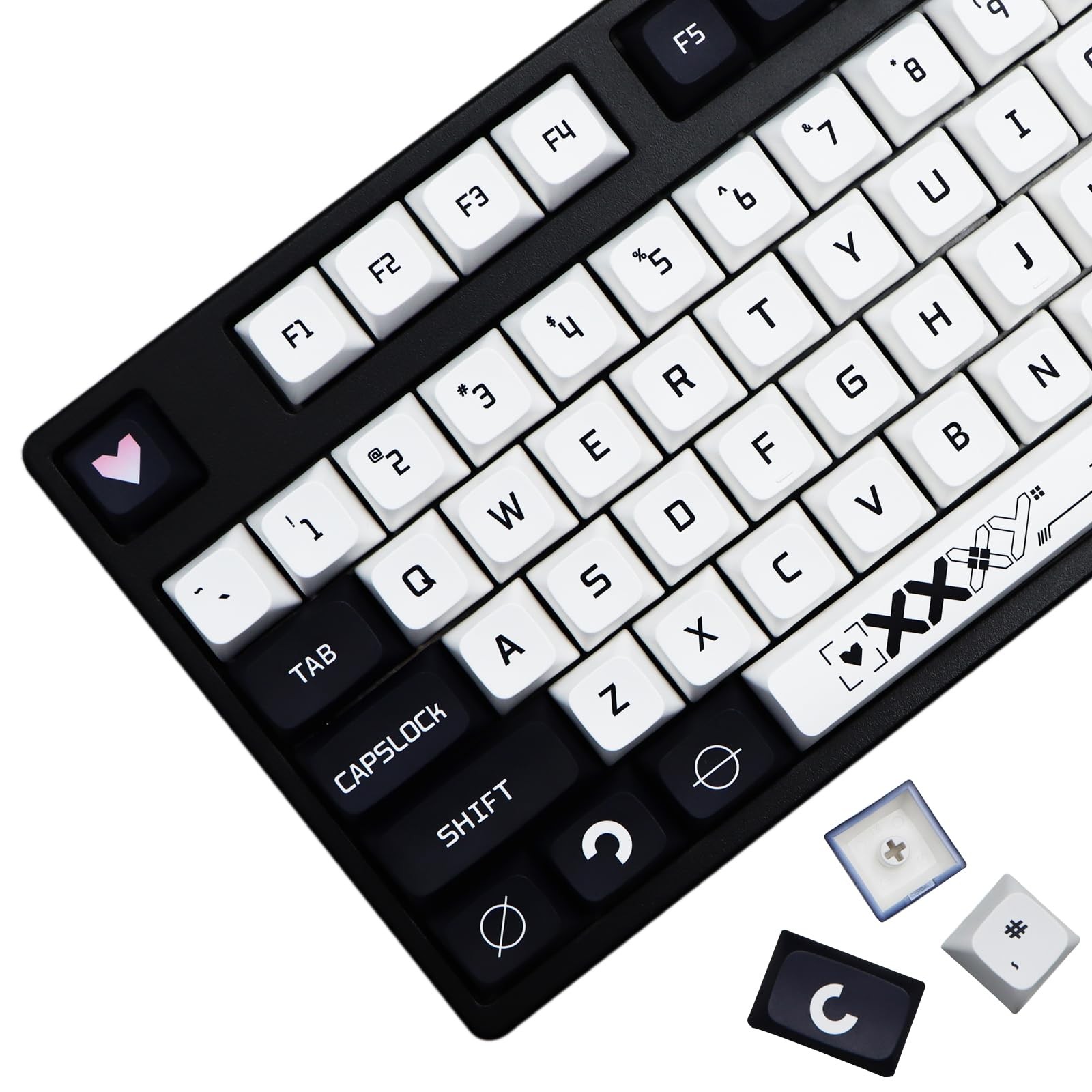 B42 128 Keys Dark Blue White Keycaps PBT XDA Profile For Cherry MX Switch
