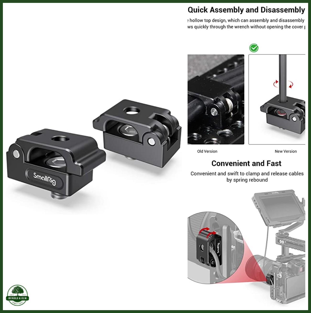 Cable Clamp for Two Cables Secure Organization 6mm Diameter Quick Install