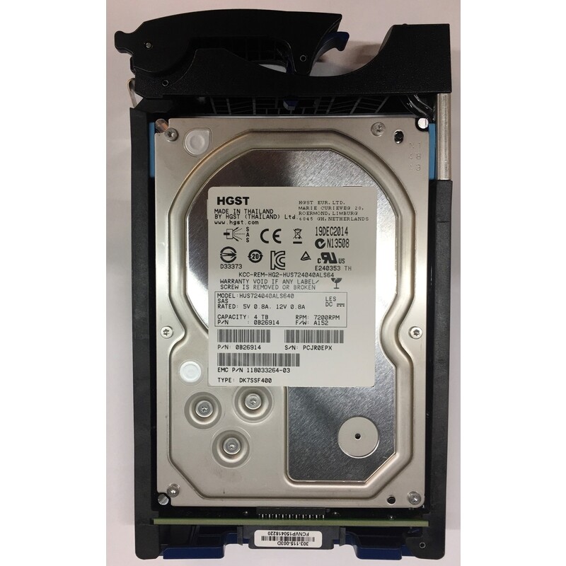 118033264-03 - EMC 4TB 7200 RPM SAS 3.5" HDD for VNX5100, 5300, 5200, 5400, 5...