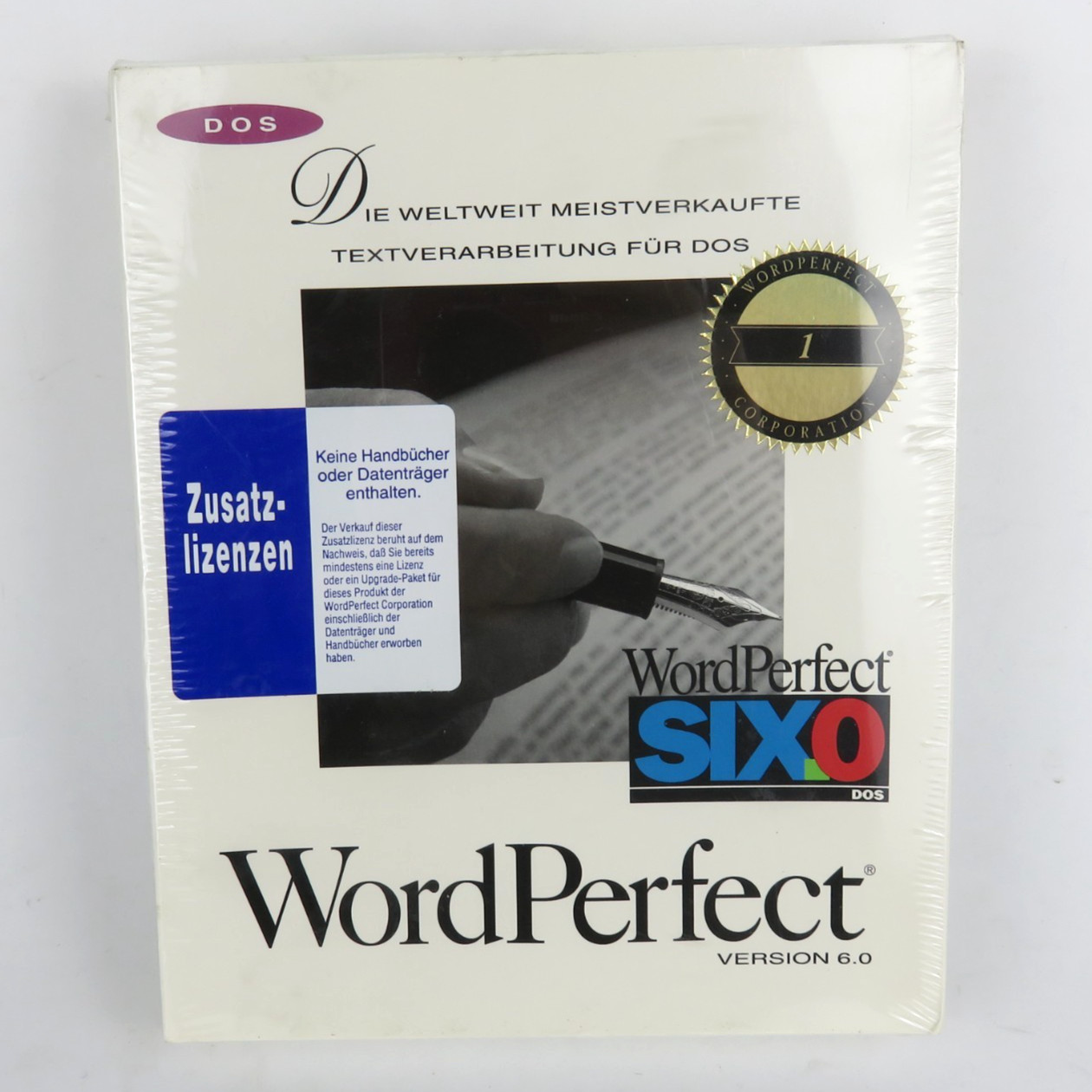 Sealed WordPerfect Version 6.0 DOS Floppy Disk Set Microsoft German