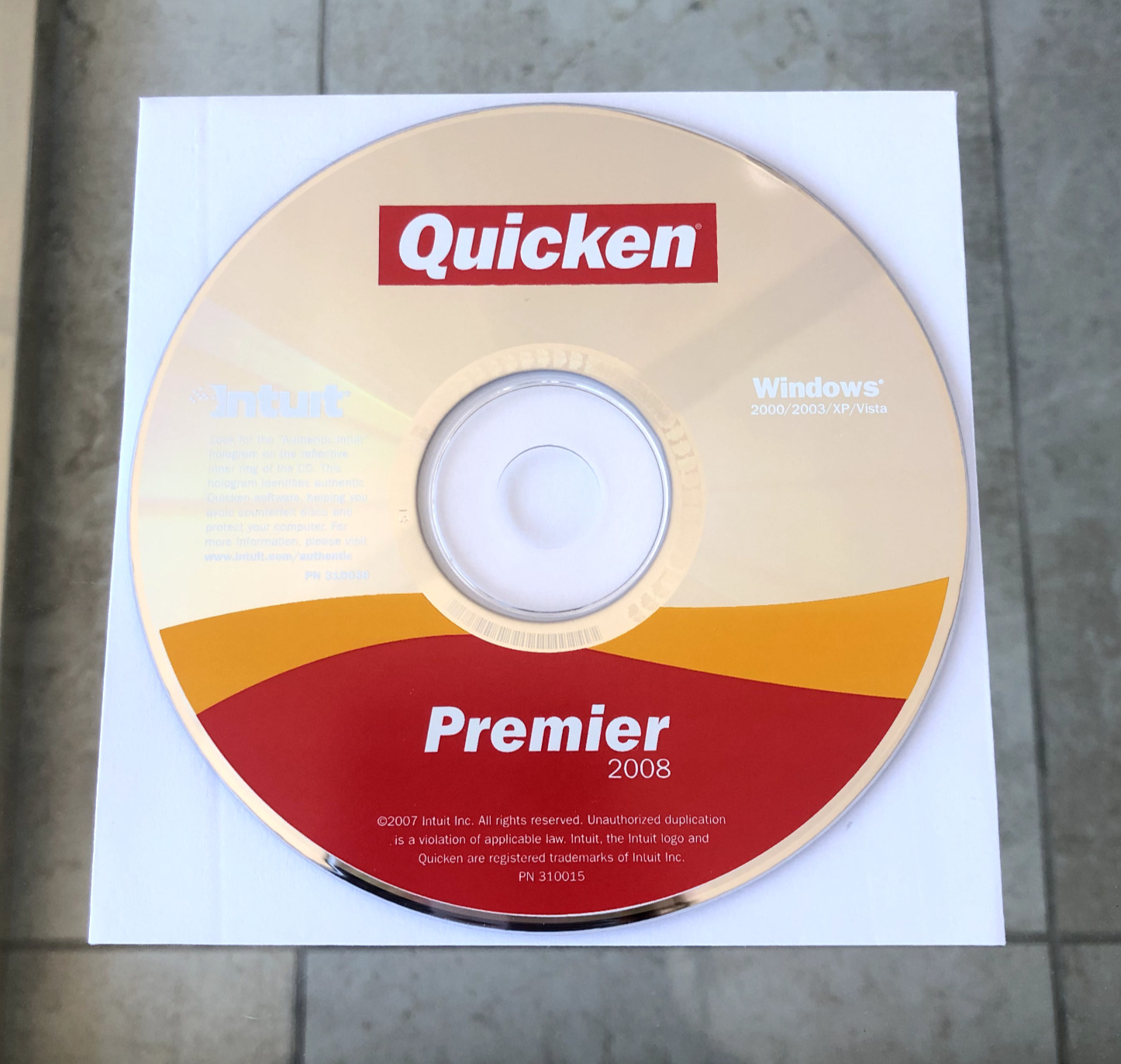 Intuit Quicken Premier 2008 For Windows '00/'03 XP/Vista