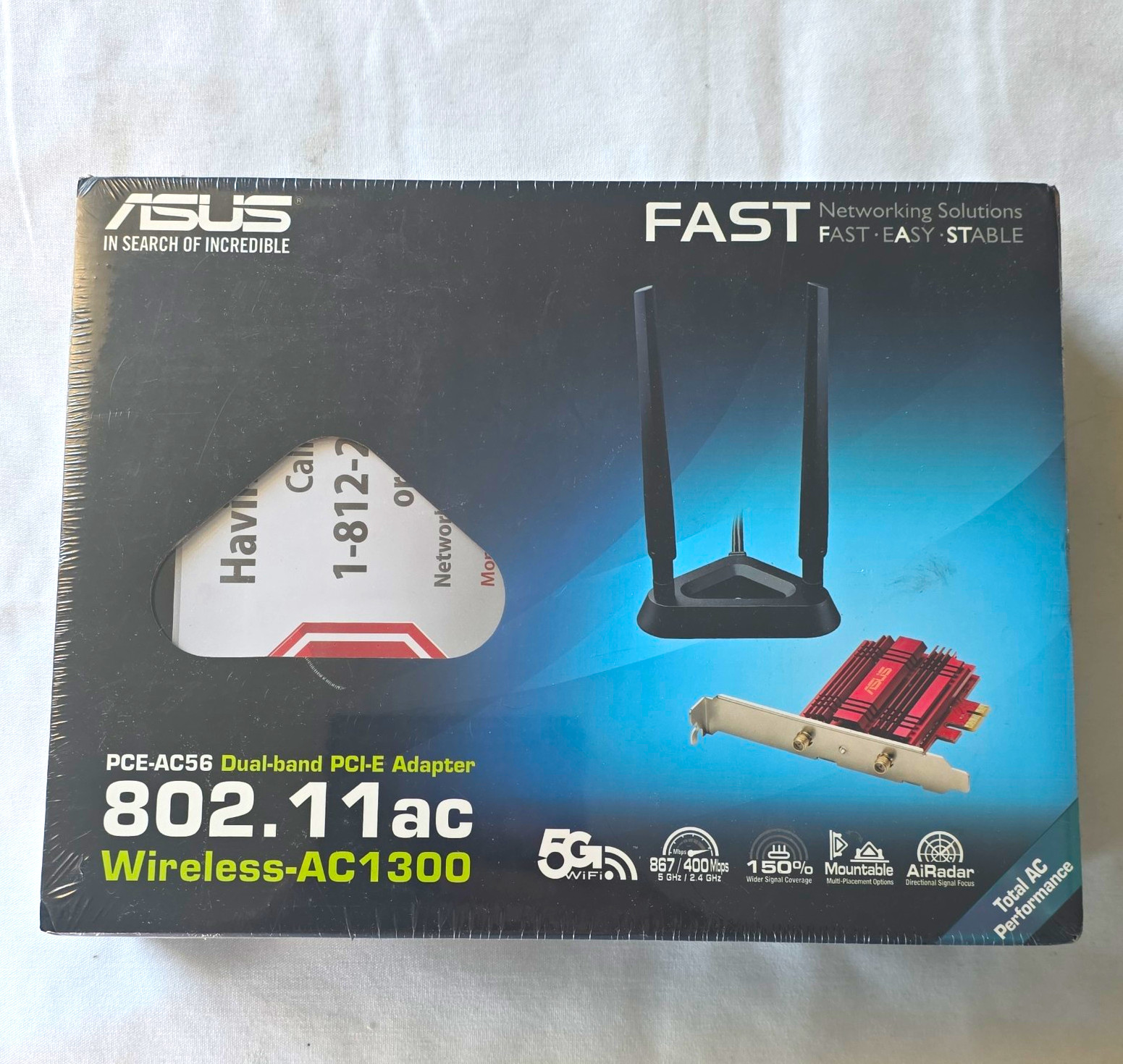 ASUS PCE-AC56 Dual-Band 802.11ac PCIe Wireless Adapter AC1300 867 Mbps