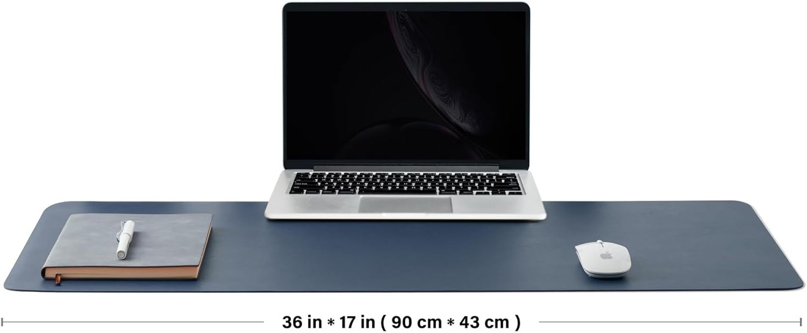 Large Dual-Sided Cork Desk Mat - Stylish Dark Blue Mouse Pad for Home & Office