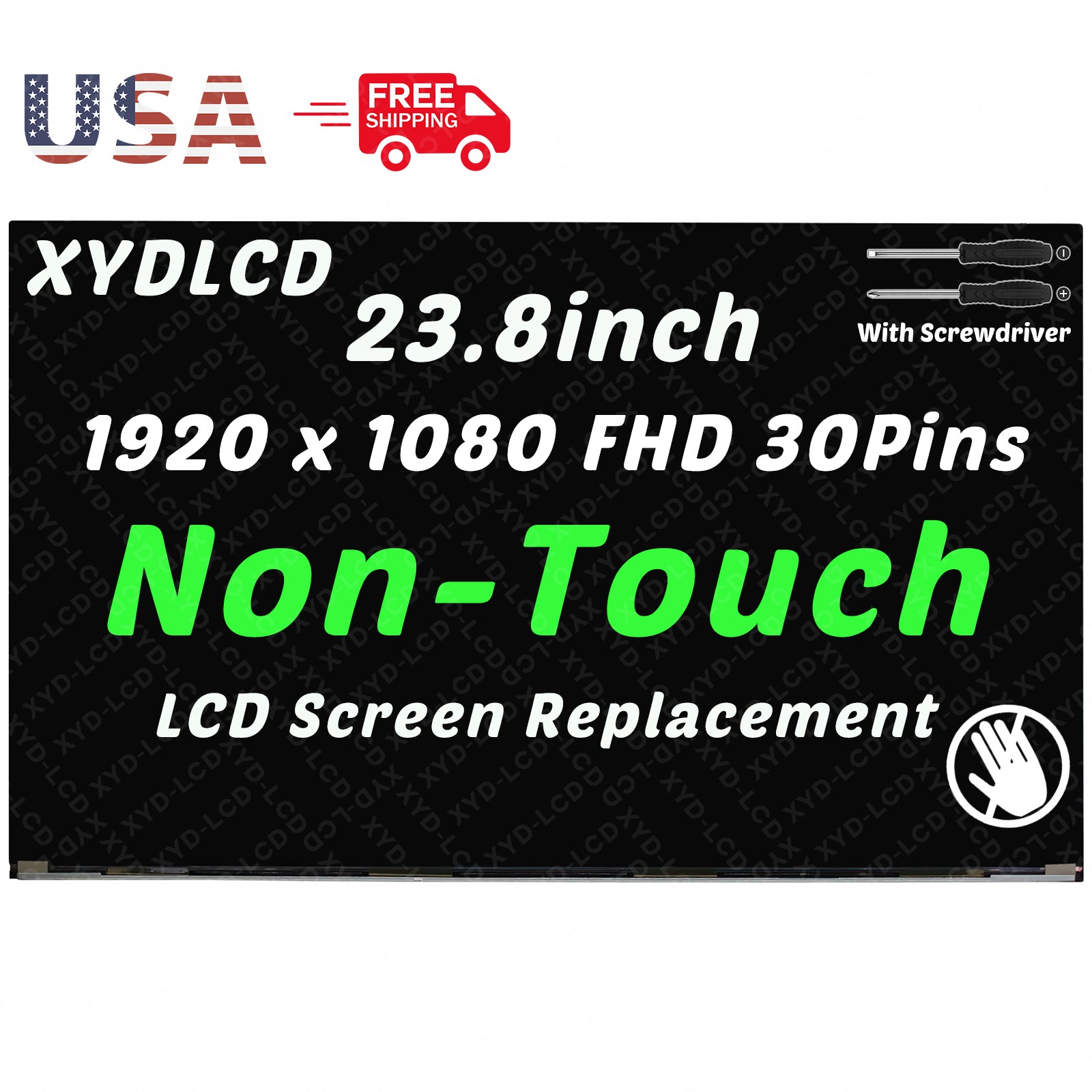 23.8in for HP AIO P/N L01814-L72 Borderless LCD Non-Touch Screen Replacement 24"