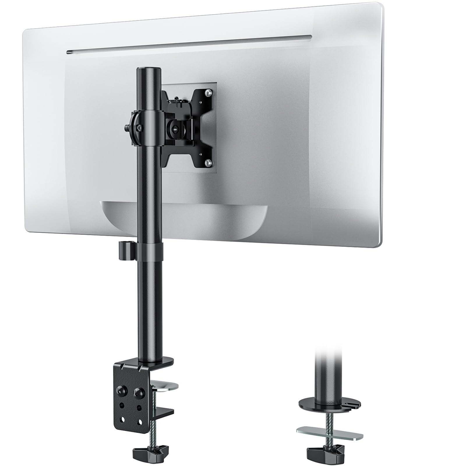 Black Single Monitor Desk Mount Adjustable Arm Holds Up To 32 Inch 22lbs M001S
