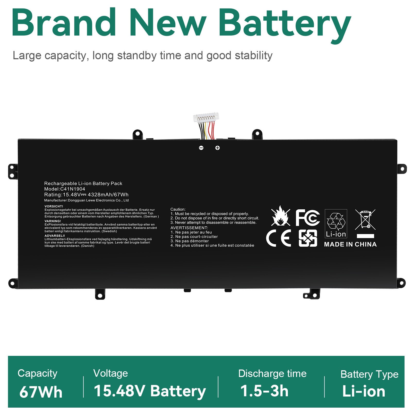 C41N1904 New Battery for Asus UX325JA UX325EA UX363EA UM425IA UX425JA