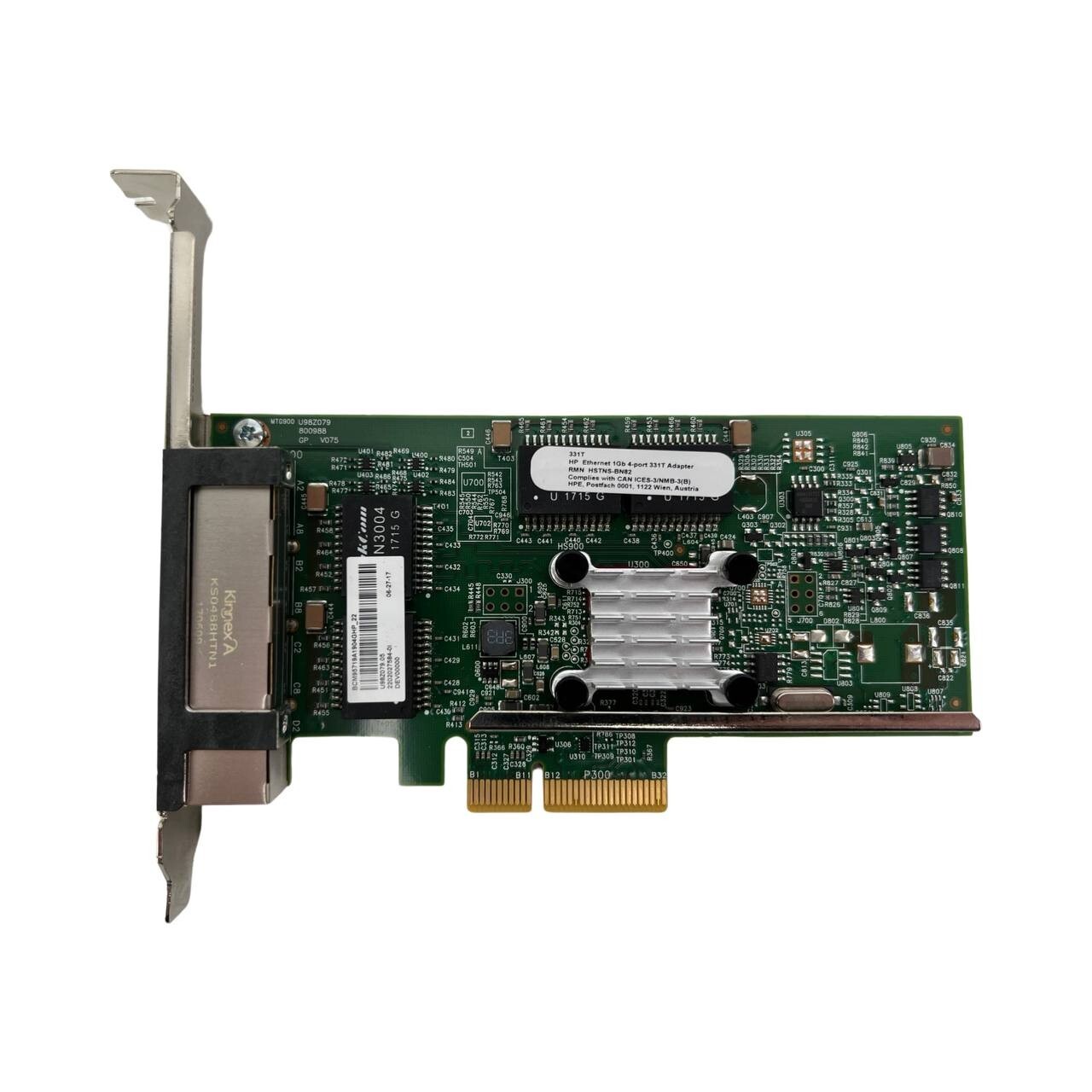 Genuine HPE Quad Port GB GBe Ethernet RJ45 PCIe x8 NIC FP 649871-001 331T Dell