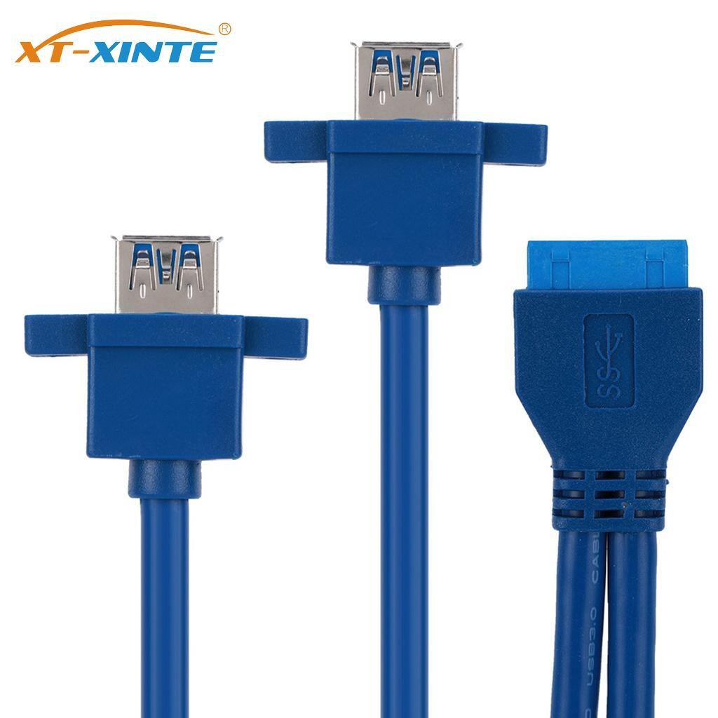 USB 3.0 Cable 2x USB 3.0 Male to Female 19Pin Front Panel Cable USB3.0 Extension